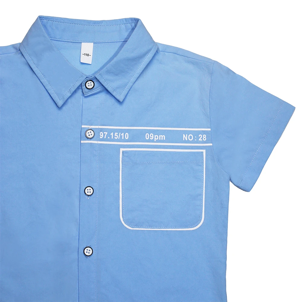 
Mudkingdom Kid Boy T-shirt Short Sleeve Top Kid Cute Casual Clothing Baby Boy Blue T-Shirt Summer New Theme shirt for 2-7 Years 