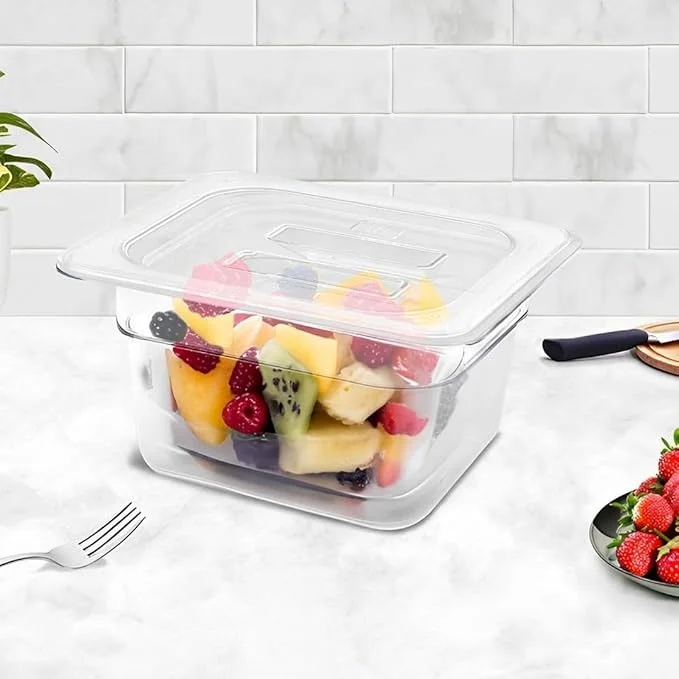 Zhongte Durable Food-Grade Polycarbonate Food Pans Gastronorm Food Storage Pan GN 1/6 Pan 150mm