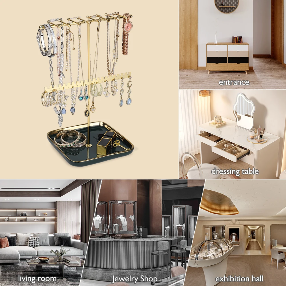 New arrivals ceramic jewelry tray Earring necklace Pendant ceramic metal jewelry display stand Used in boutique retail stores