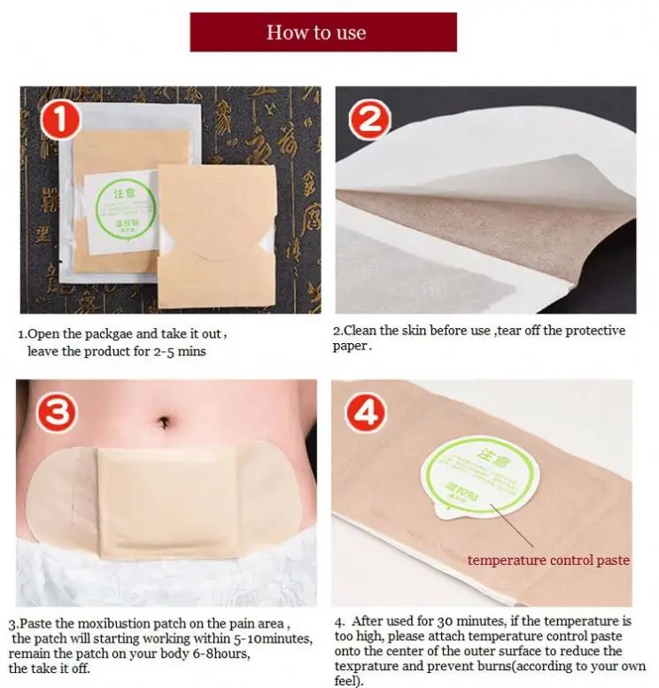 Nature Heat/hot Moxibustion Patch Moxa Chinese Traditional Health Care Sticker Paste Herbal Relief Aching Pain for Neck, Sh