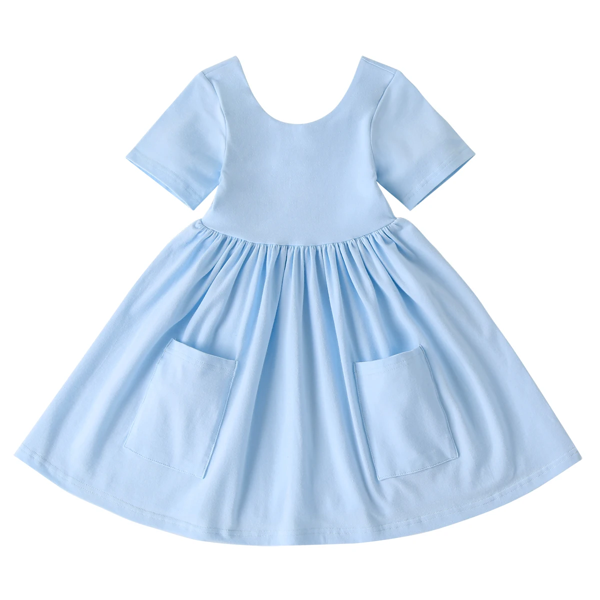 Custom Clothing Summer Elastic Cotton Twirly Skater Dress Outfit Casual Wear Twirl Dresses For Girls