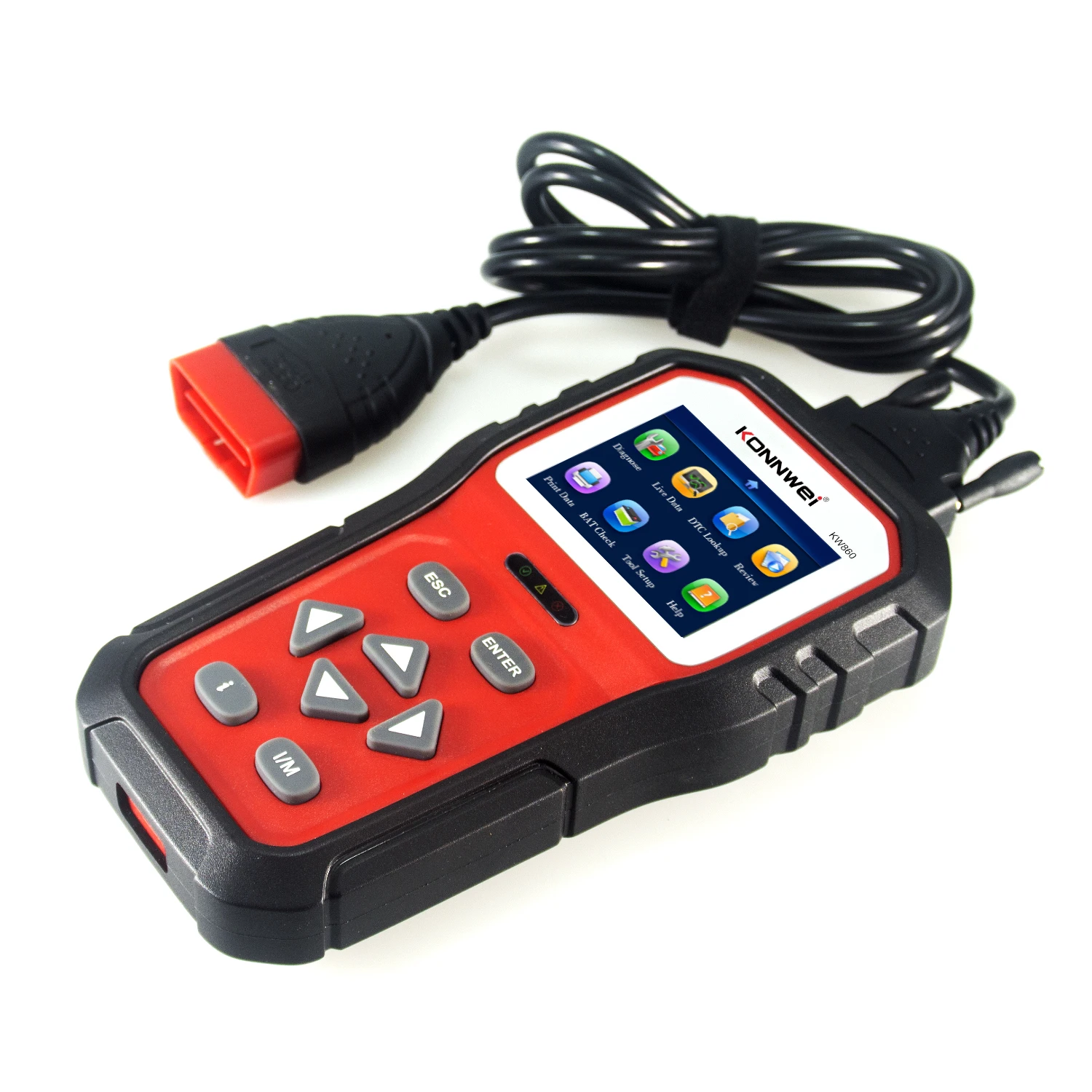 KONNWEI KW860 OBD2 EOBD Code Reader For 12V Vehicles Fault Clearing Voltage Engine Diagnostic Scan tool