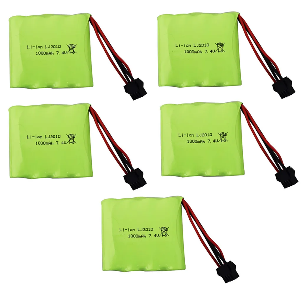 5PCS 14500 7.4V 1000mah lithium battery for DE36W rc car 1:16 four-wheel drive high-speed backup battery