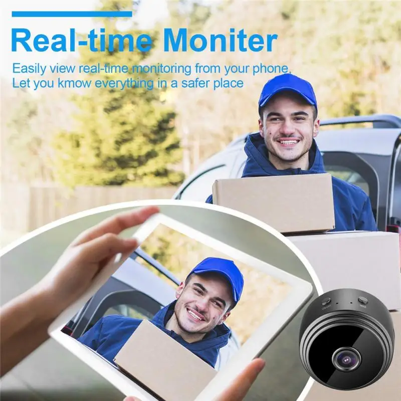 Wireless Ip Mini Wifi Surveillance Camera 150 Degree Wide Angle Night Vision Remote Monitor