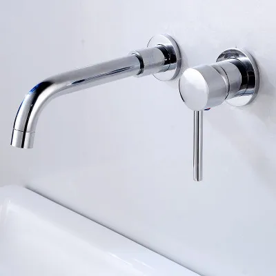 New Design Brushed Gray Basin Wall Mounted Lavatory Faucet