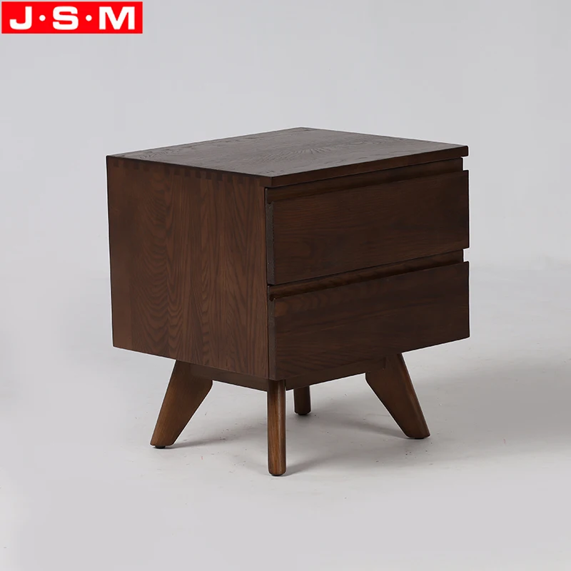 European Style Storage Cabinet Nightstand Two Drawers Table Bedside With Ash Timber Legs