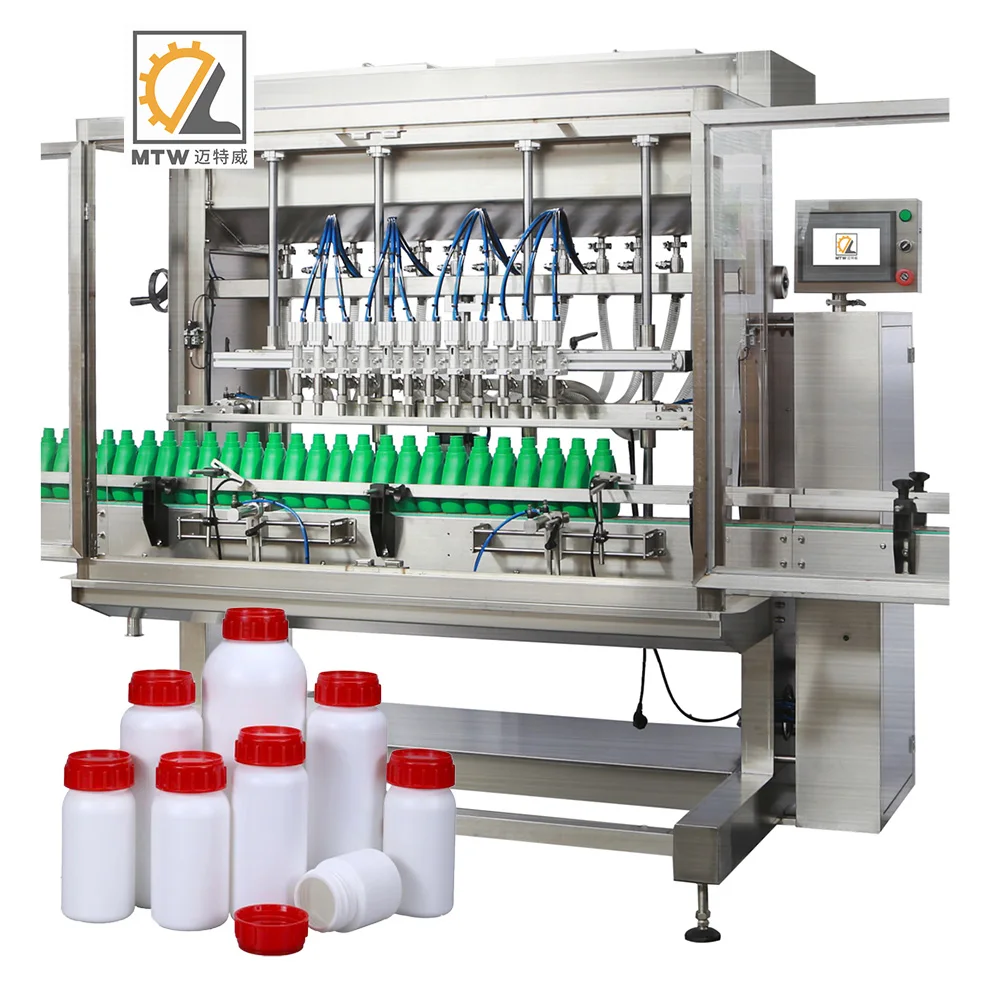 MTW Professional Manufacturer automatic plant fertilizer 8 head overflow bottling filling machine