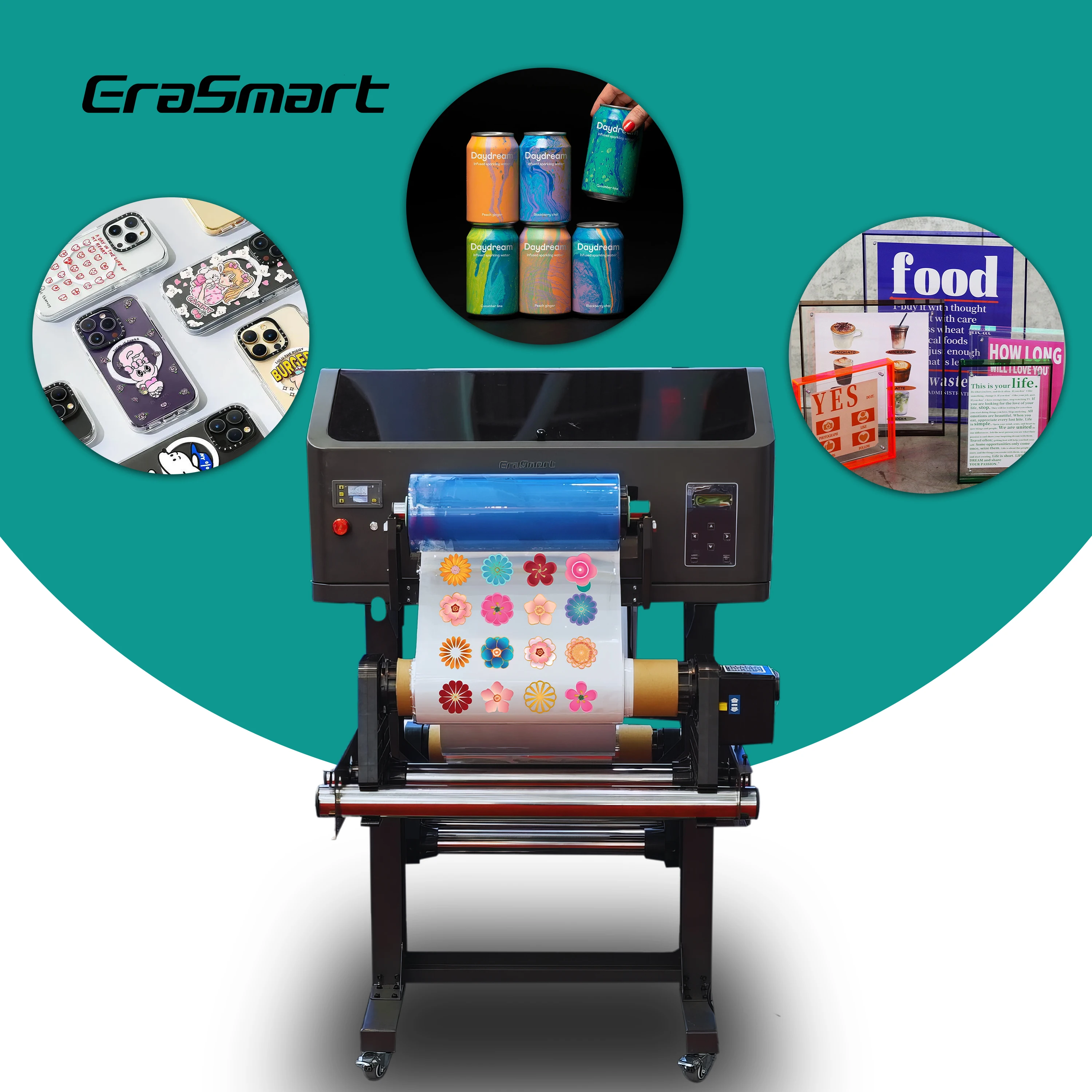 Erasmart High Speed XP600 Print Head Uv Dtf Film Printer A3 Inkjet Printer 30cm 35cm Digital Roll A3 Uv Dtf Printer