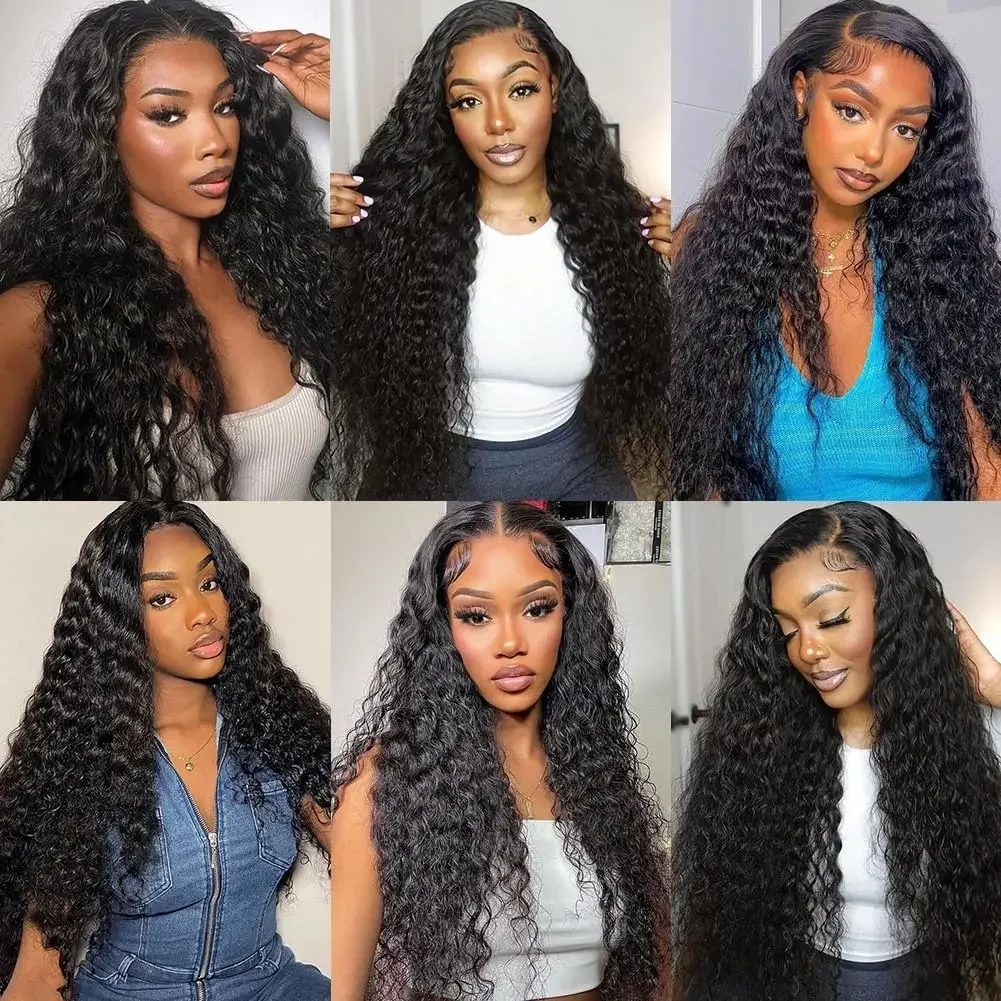 Brazilian Deep Wave Clip In Extensions Human Hair for Women Remy Natural Color