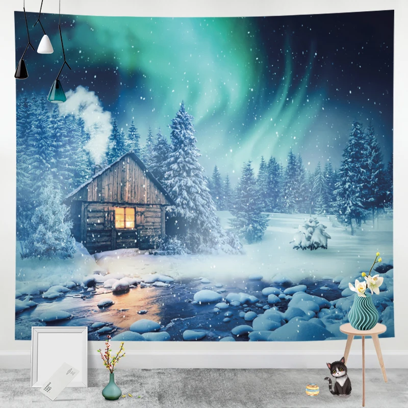 
Wholesale Custom Printed tapestry Luxury Starry elk sci-fi vision Print for living room 
