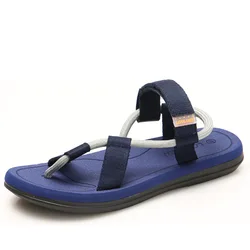 Striped color sandals men matching non-slip men sandals round rope ribbon elastic sandals for men