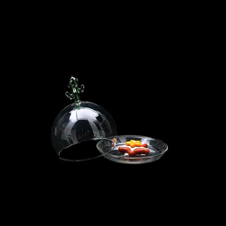 Wholesale handmade clear glass cake cover