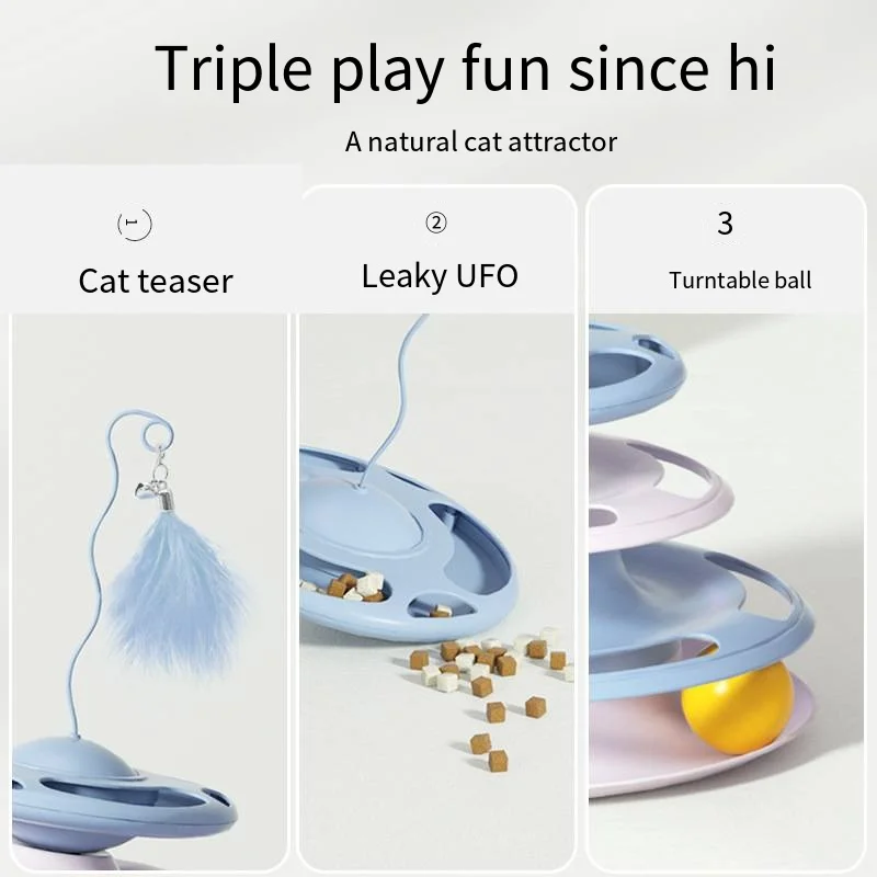 Cat flying saucer turntable toy Cat play table puzzle interactive spillable turntable pet fun cat toy