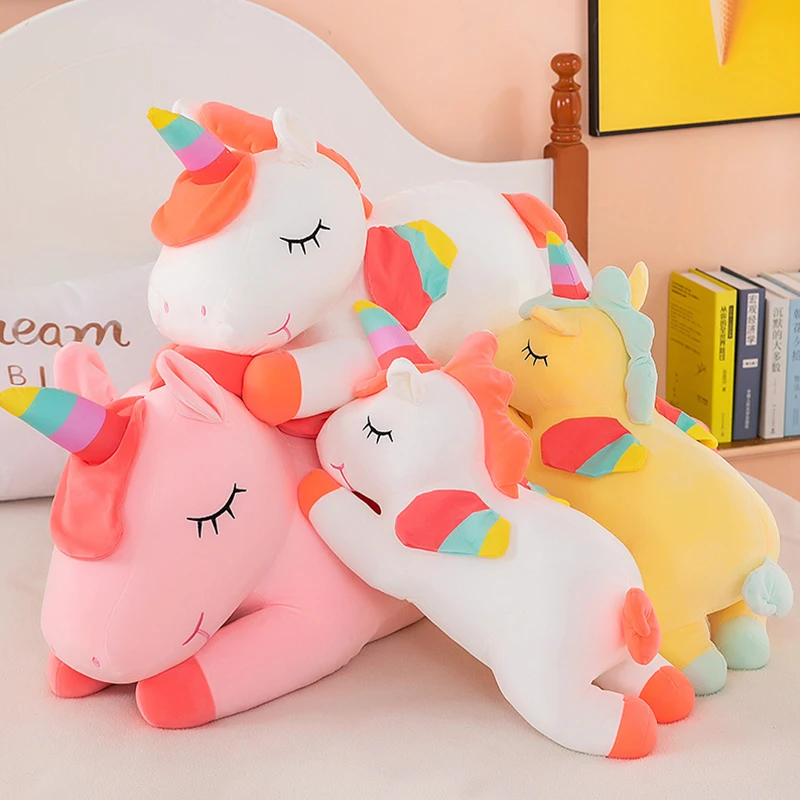 Soft Unicorn Pillow Doll Stuffed Animal Soft Baby Soft Rainbow Unicorn Plush Toy Girls Gift