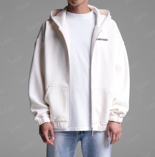 Hoodies for Men Casual Solid Simple Basic Zip-up Hoodie Fashion Wholesale Mens Streetwear Hoodie design OEM Custom