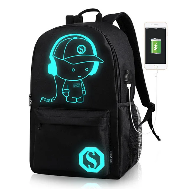 2021 new design simple backpack men women laptop backpack student backpack with night lights