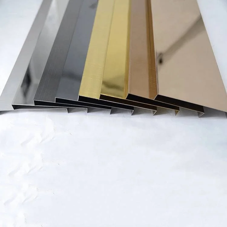 stainless steel tile edge trim gold brass trim for wall or floor divider