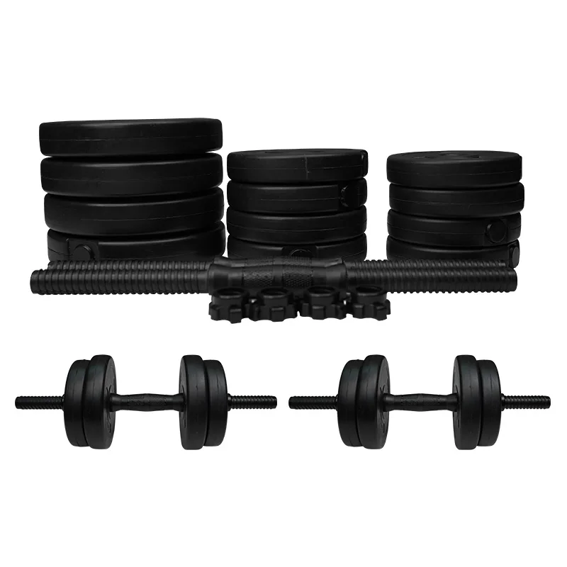 OEM Wholesale Quality Cement Steel Adjustable Dumbbell and Barbell Set Low Price Free Weights