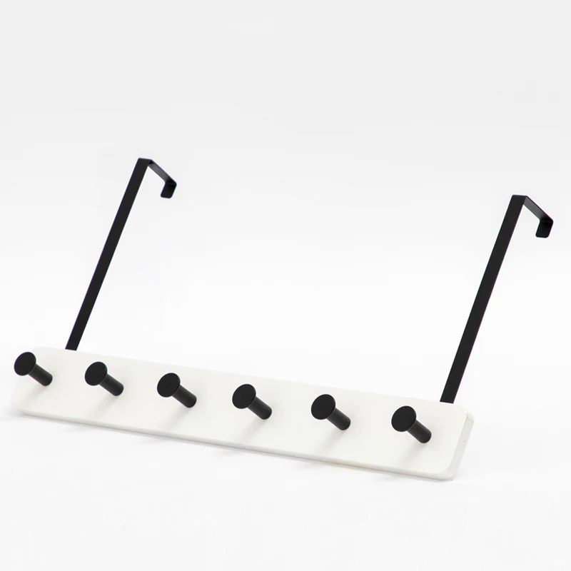 
High Quality Bamboo Over The Door Coat Rack Hanger, White, Nature Color 