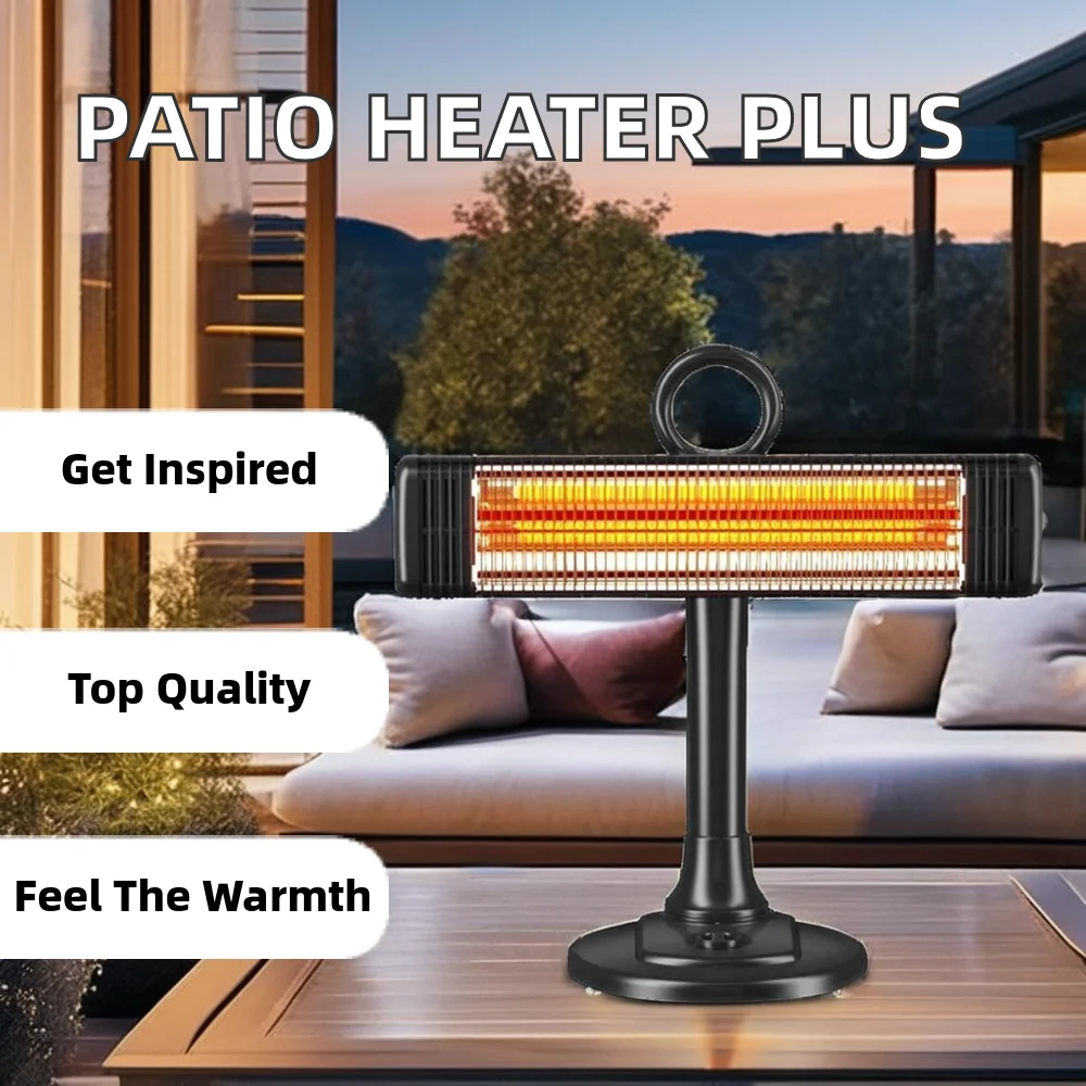 Electric Infrared Portable Patio Heater with Tip-over Protection and Oscillation Function for Outdoor Household Use