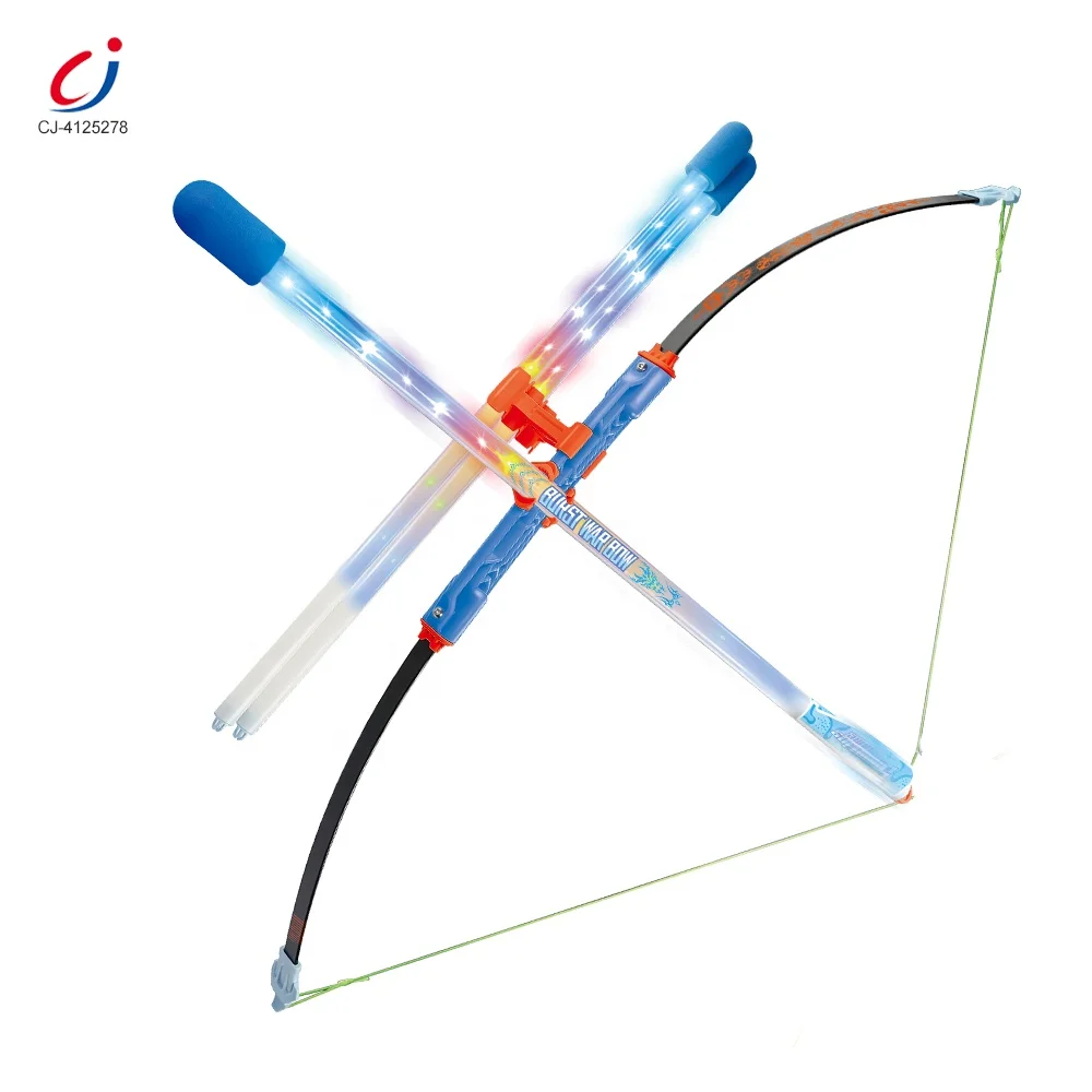 Chengji funny soft bullet kid bow and arrow toy supplies outdoor sports shooting kids bow and arrow set led light up archery toy