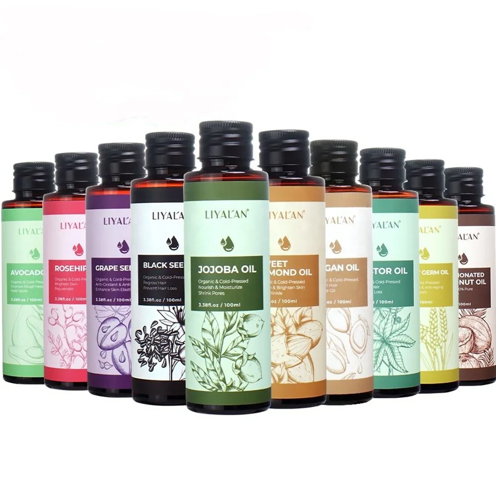 Organic Carrier Oil Rosehip Grape Avocado Sweet Almond Coconut Black Seed Castor Argan Jojoba Oil