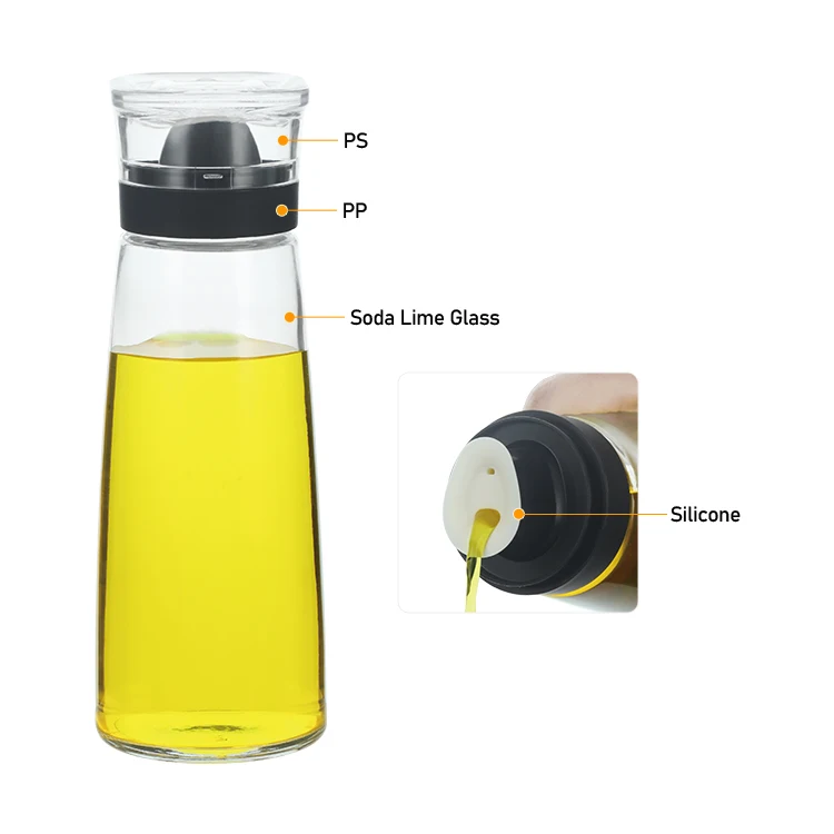 high quality custom mini clear olive oil and vinegar container jar cooking oil vinegar dispenser bottle with no drip nozzle