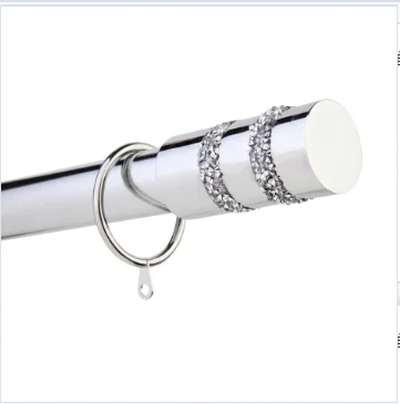China manufacture of round pole custom extendable curtain rods with metal finials factory price