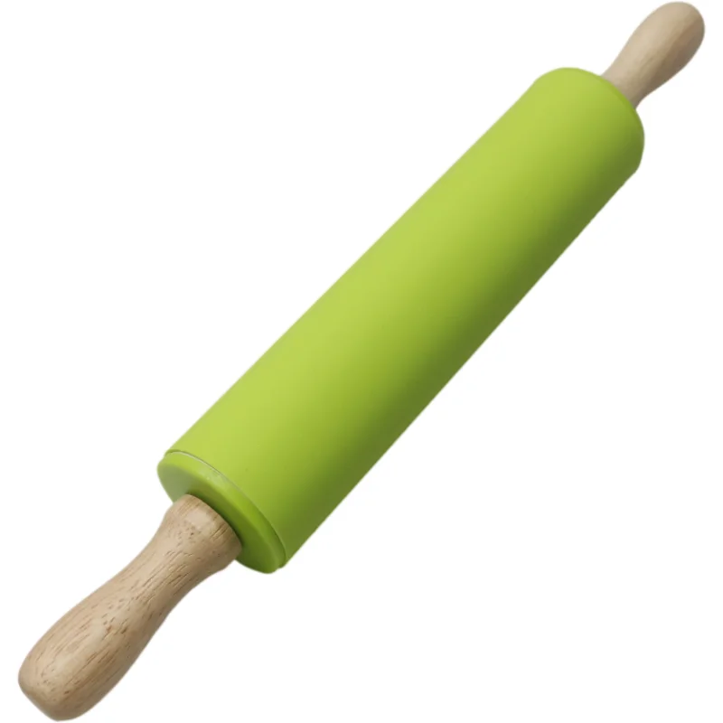 Non-stick Silicone Rolling Pin with Wooden Handle Backing Dough Roller Tools kitchen gadgets tools