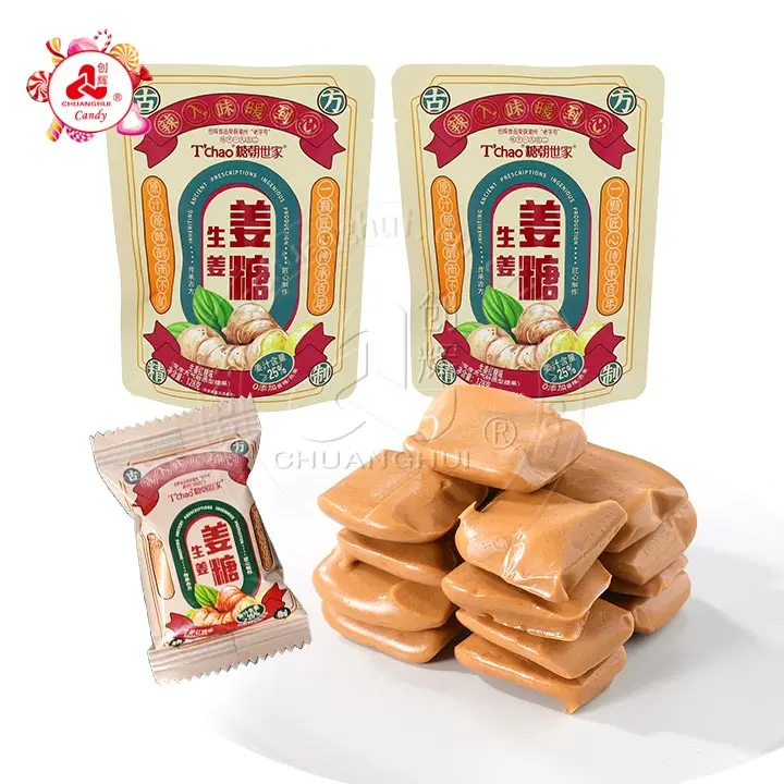 Chuanghui factory ginger juice brown sugar chinese confectionery chewy ginger soft candy