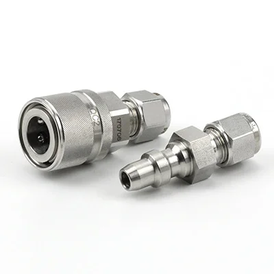 High pressure 4000 psi Swagelok type stainless steel 1/16' 1/8' OD NPT instrumentation quick-connects miniature quick coupling