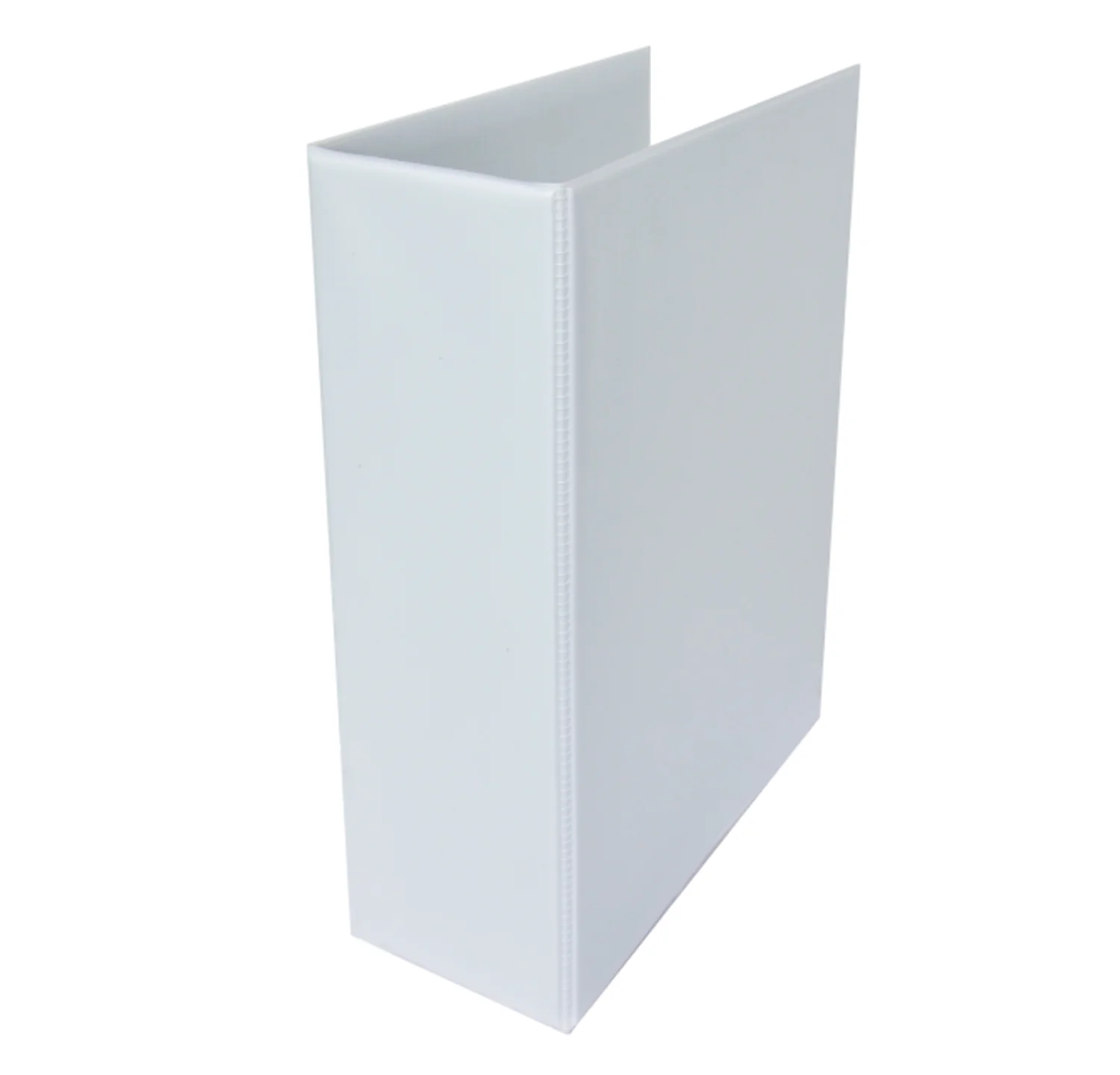 Bowen PVC Plastic Binder White 3-Pipe Stationary Document Holder with Clear Pocket, School and Office Hardware Folder