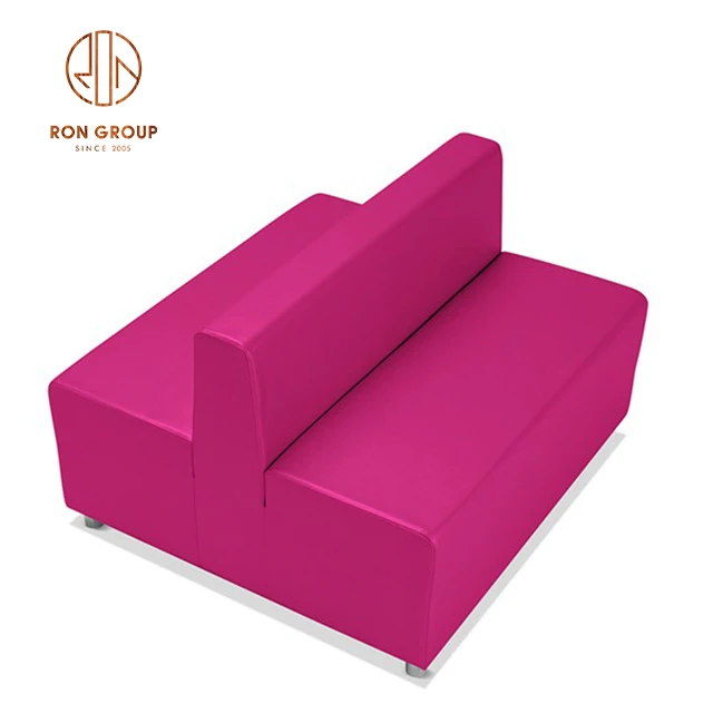 Factory Price Booth Seating Purple Modern Fast Food Cafe Used Night Club Dining Bench Sofa Booth Seating For Restaurant