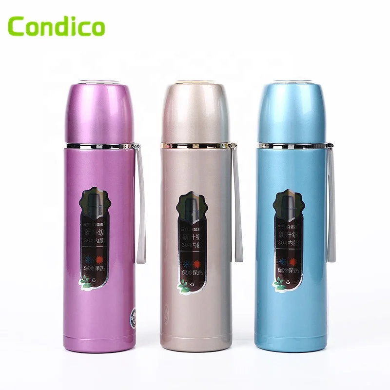 Custom Logo 500ml Silver The Bullet Vacuum Cup 304 Stainless Steel Bullet Insulated Water Bottle Vacuum Thermos Flask