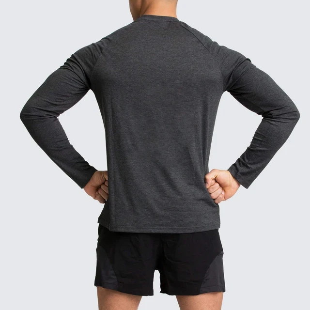Custom O Neck Casual Fitness Shirts Plain Sports Wear Cotton Workout Shirts Mens Gym Long Sleeve T Shirts