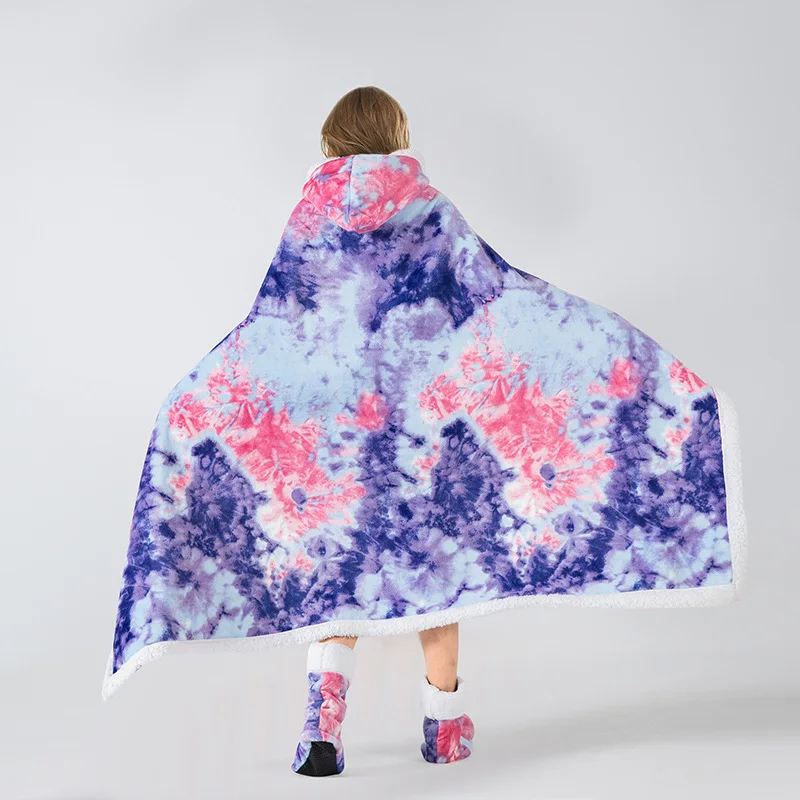 Wearable Winter Blanket Double layer Extra Soft Super Warm Shawl Women Plush Throw Blanket