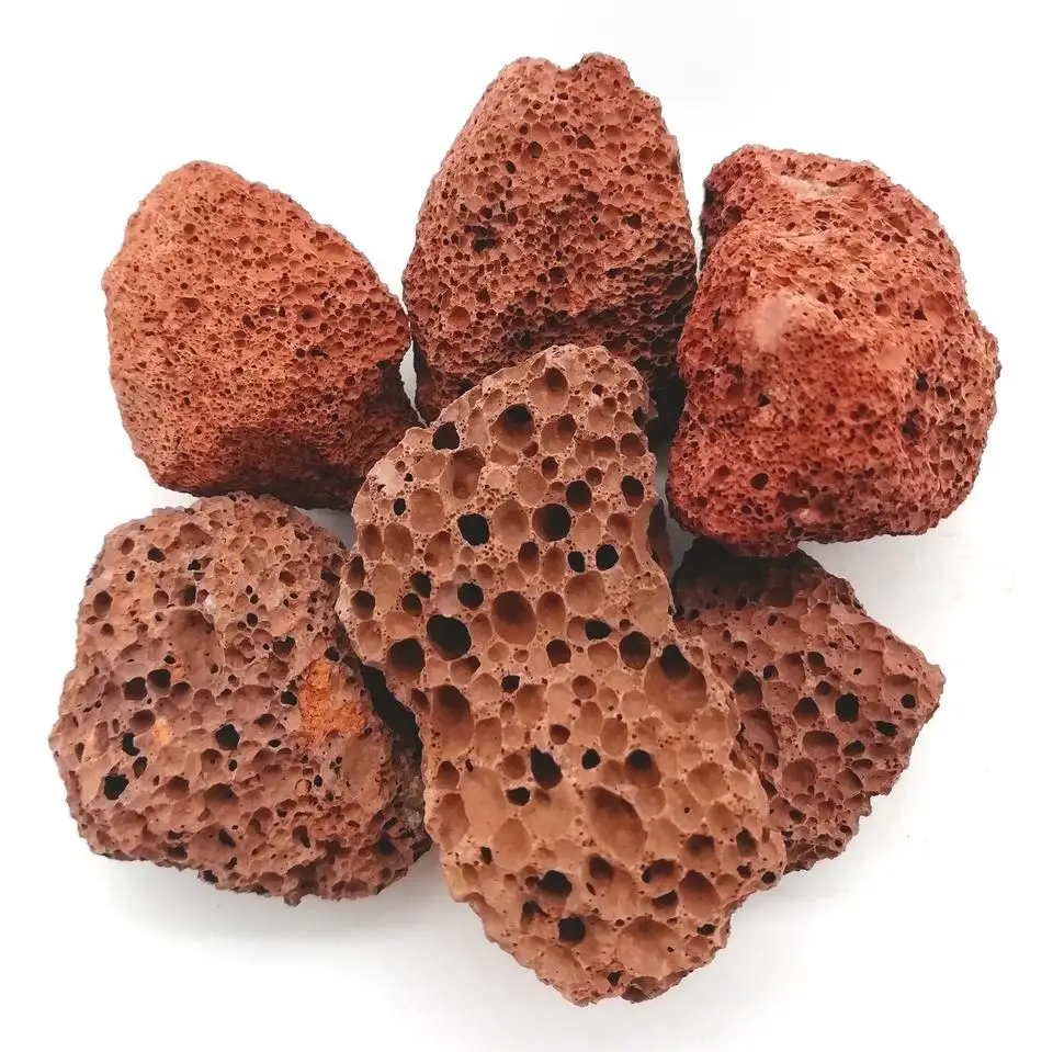 Natural Lava Rock Ball Volcanic Rock Stone Basalt Stone Red landscaping Stone For Fire Pit BBQ And Cooking