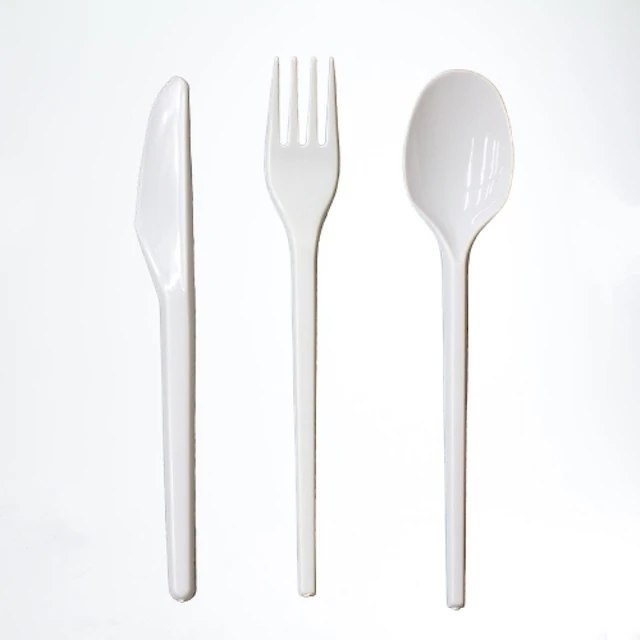 Airline Disposable White Plastic Spoon Fork Knife