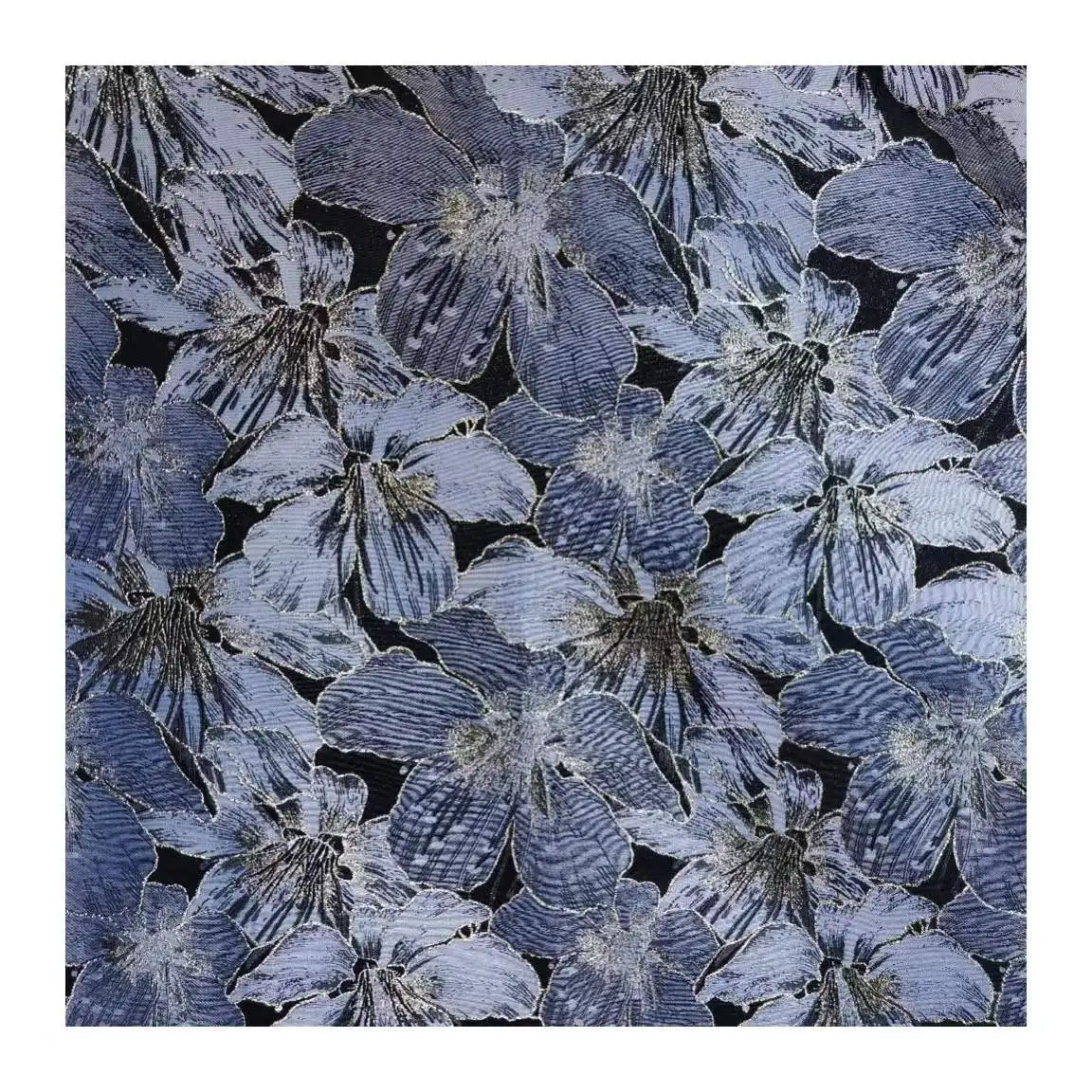 Luxury multi color yarn dyed metallic jacquard floral brocade fabric for dress and decoration