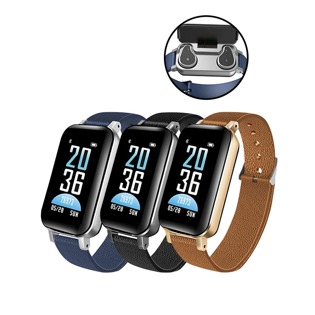 2 в 1 гарнитура для фитнеса с двумя наушниками T89 TWS Смарт-часы