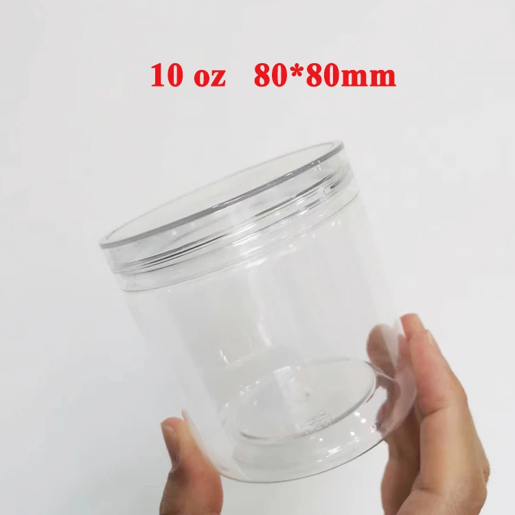 Wholesale PET clear lid hermetic cosmetic plastic cream storage container kitchen jars
