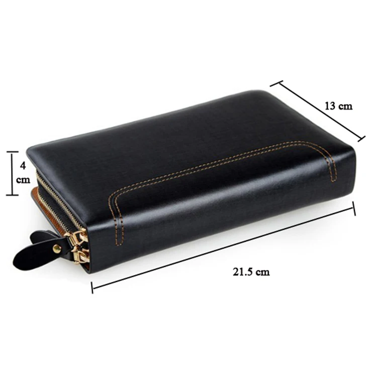 
Men Business Genuine Leather Clutch Bag Men Custom Logo Leather Wallet 