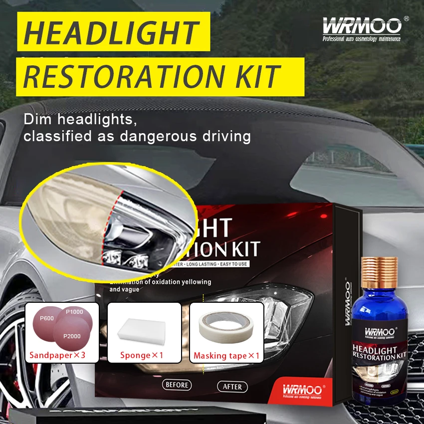 Customized headlight restoration kit head light repair Headlamp renovation