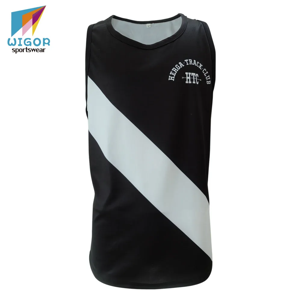 Легкая быстросохнущая ткань, тренировочная майка с сублимационной печатью, мужская майка для бега на заказ