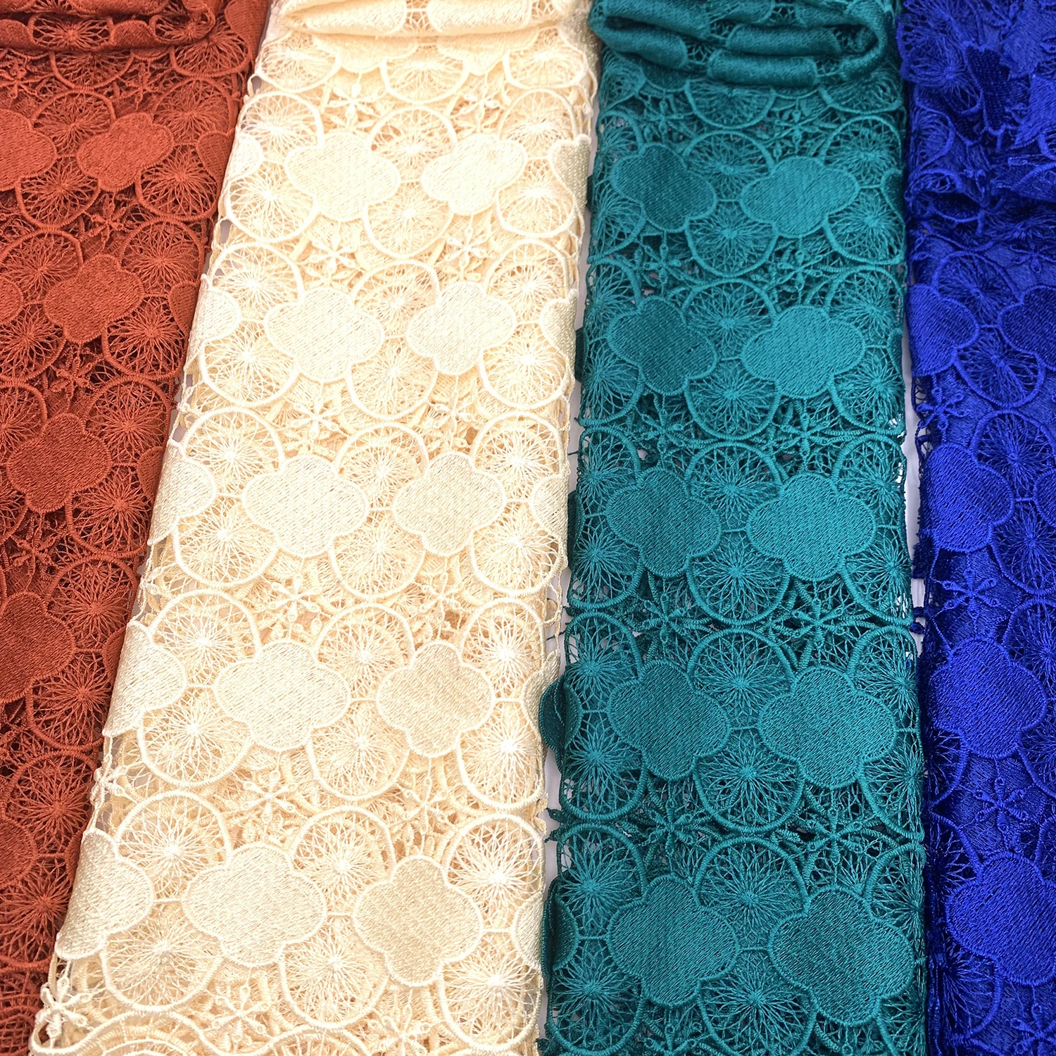 Горячая распродажа цветная 3d Цветочная кружевная ткань гипюр вышивка африканская