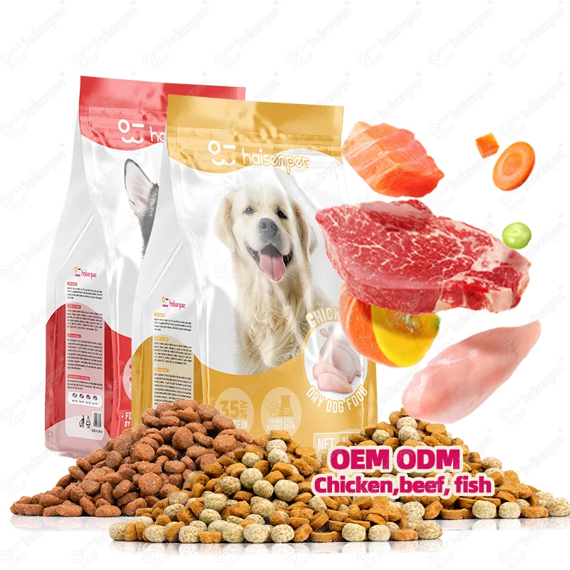 Прямая поставка с завода 18% 45% содержание белка сухой корм для собак ароматом куриной говядины и рыбы