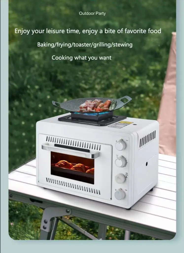 2024 Outdoor Kitchen Appliances Digital BBQ Portable Gas Toaster Oven With Burner