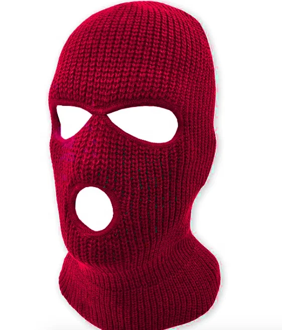 Wholesale Winter Warm Knit Ski Hat 100% Acrylic Balaclava Cycling Skull Knitted Motorcycle Ski Cap Face Mask