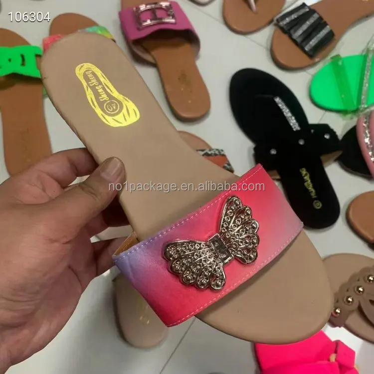 0.69 Dollar Model YH-KM001 Popular Hot China Wholesale Cheaper Price Different Slippers Shoes For Ladies