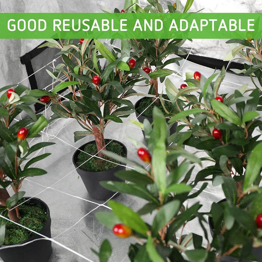 Heavy Duty Polyester Plant Trellis Netting with 164 Feet Twist Tie, Plant Support Vine Climbing Grow Net for Grapes